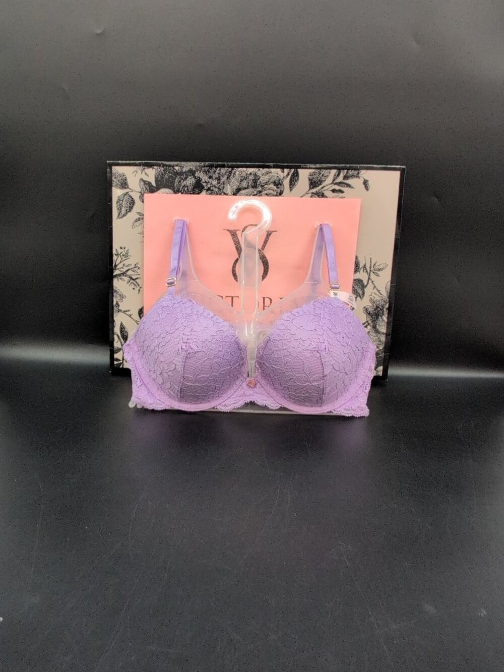 Victoria Secret Dream Angels Underwire Floral Lace Push Up Bra 32C Silky Lilac